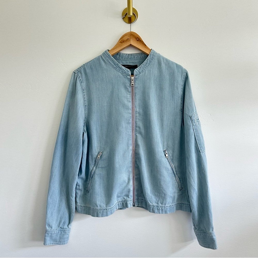 Bcbgmaxazria Chambray Jacket Size Medium - image 1